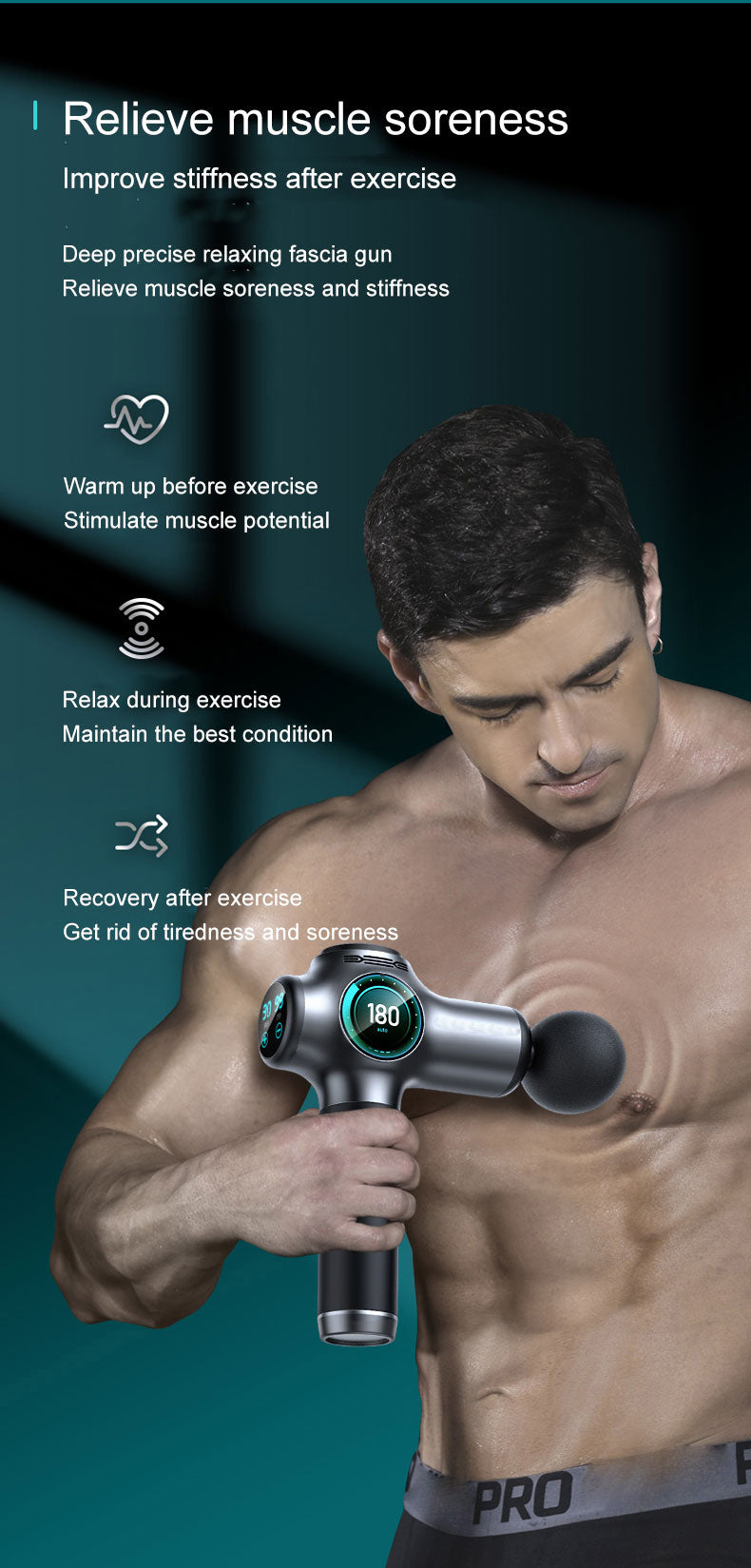Orco Pro LF5 Muscle Massage Gun, Powerful and Quiet Massage Gun Deep Tissue Percussion Massager Gun for Athletes, Electric Back Massagers, Handheld Portable Body Massager Gun Ideal Gifts