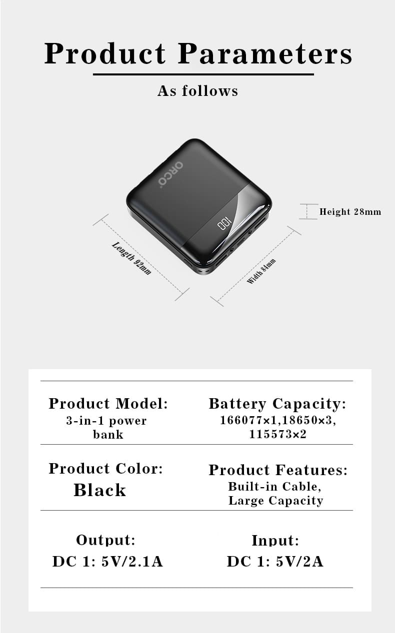 Orco 22.5W Power Bank, 10000mAh Slim USB C Portable Charger Fast Charging Battery Pack for iPhones,Samsung,Laptop,Ipad