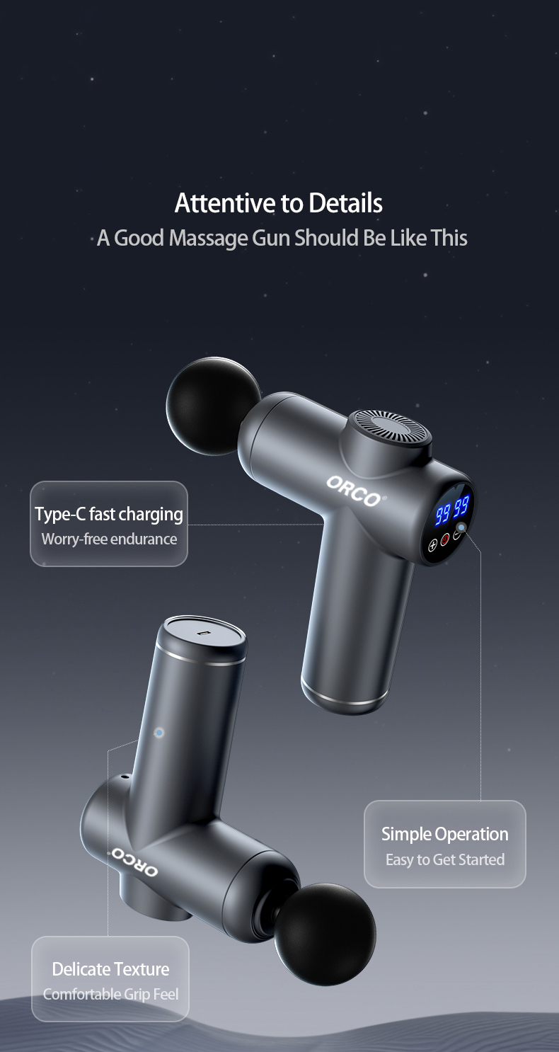 Orco Muscle Massage Gun, Powerful and Quiet Massage Gun Deep Tissue Percussion Massager Gun for Athletes, Electric Back Massagers, Handheld Portable Body Massager Gun Ideal Gifts