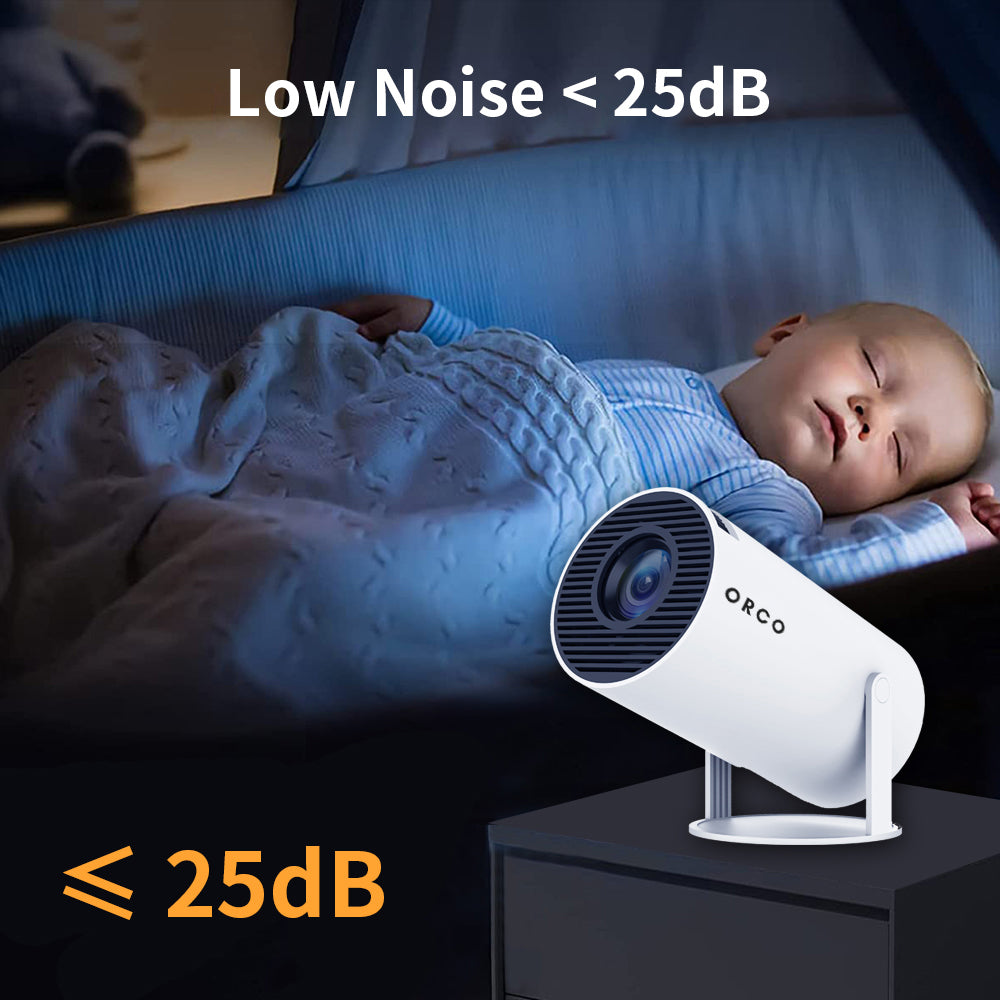 Orco Mini Projector 4K 1080P Supported with Android System, Portable Projector with WiFi 6 and Bluetooth 180 Degree