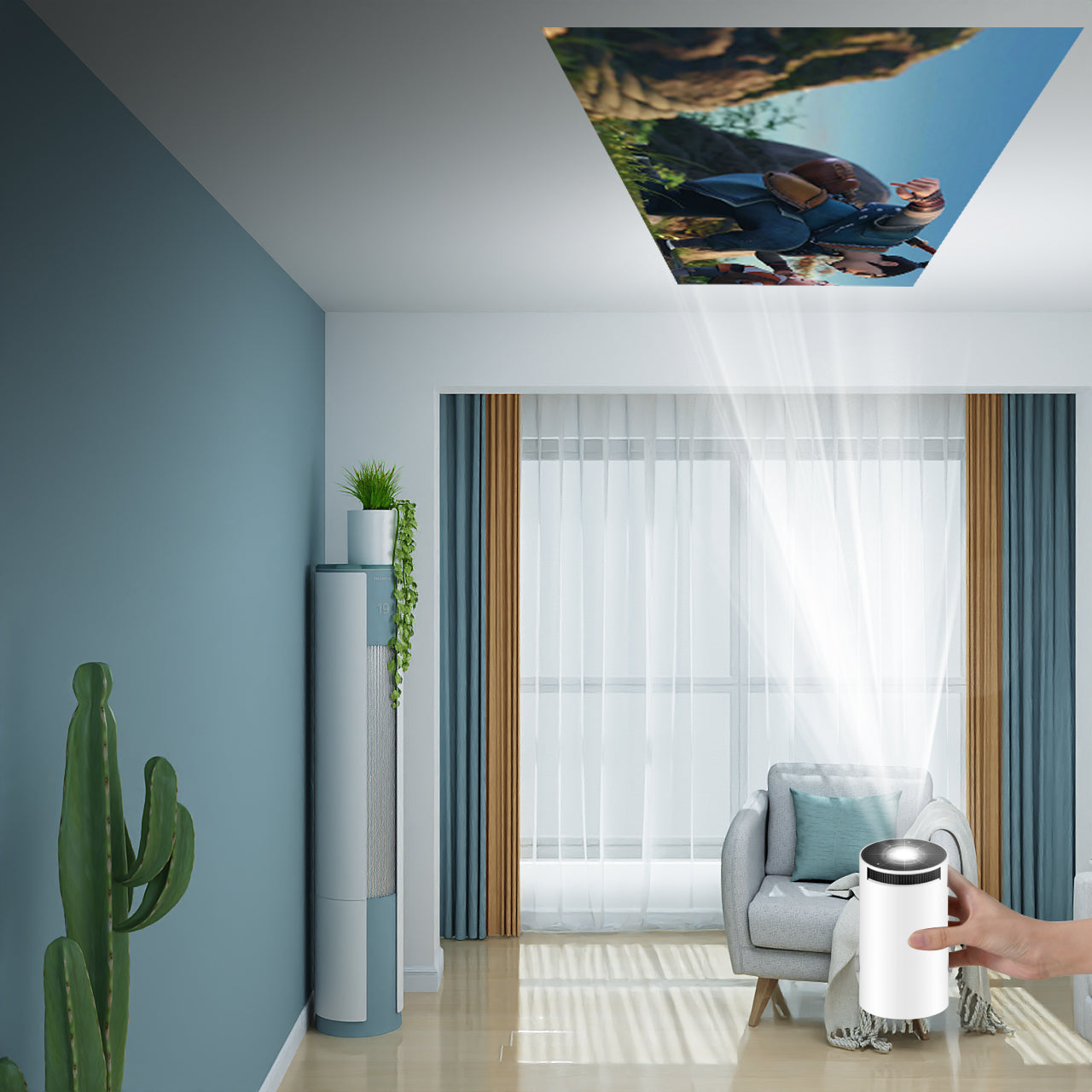 Orco Mini Projector 4K 1080P Supported with Android System, Portable Projector with WiFi 6 and Bluetooth 180 Degree