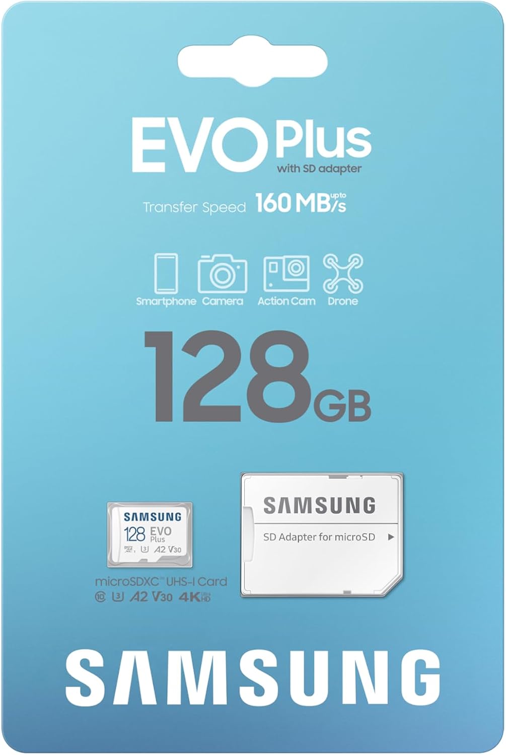 Samsung Evo Plus Micro SD Memory Card with SD adaptor 2024 160mb/s