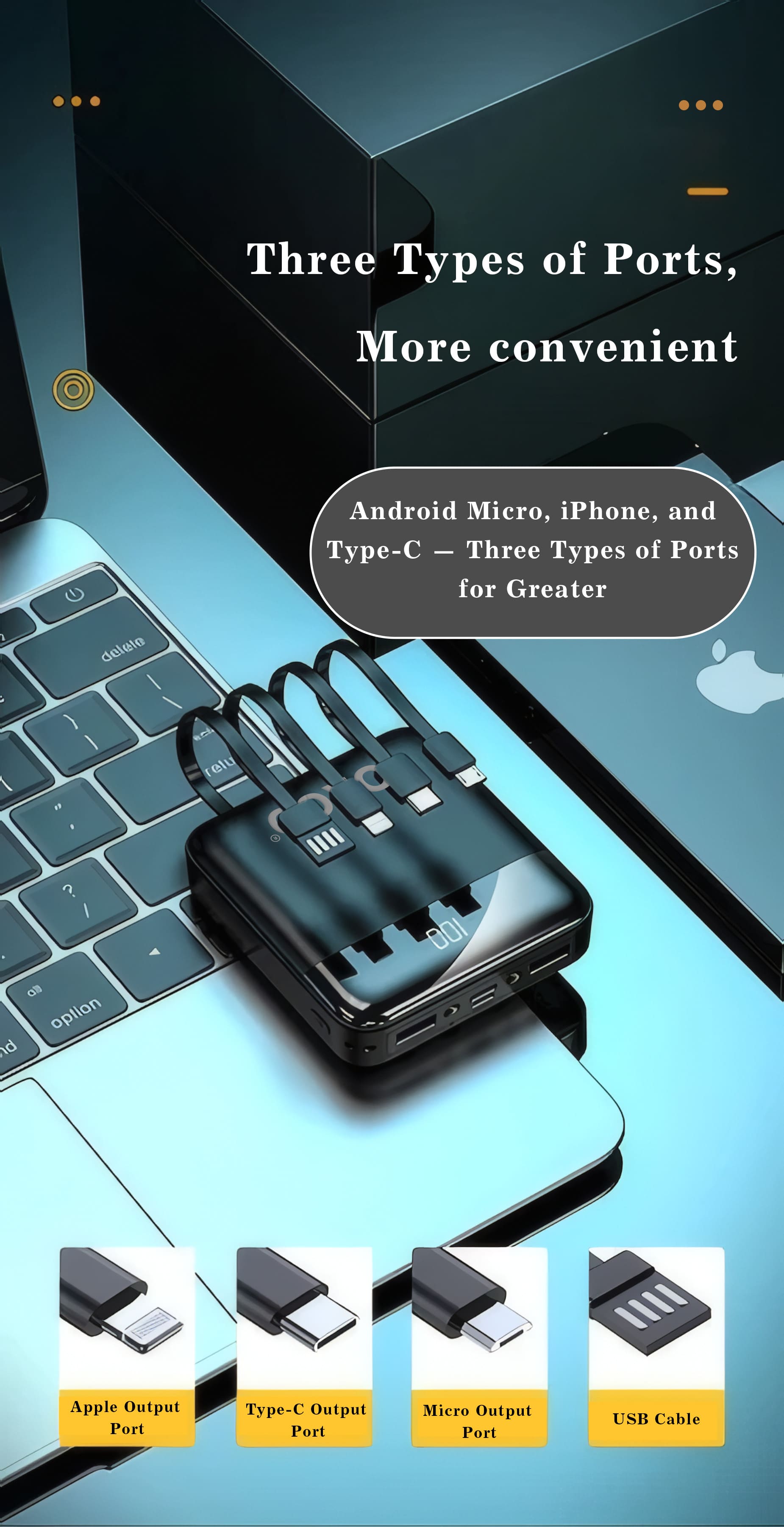 Orco 22.5W Power Bank, 10000mAh Slim USB C Portable Charger Fast Charging Battery Pack for iPhones,Samsung,Laptop,Ipad