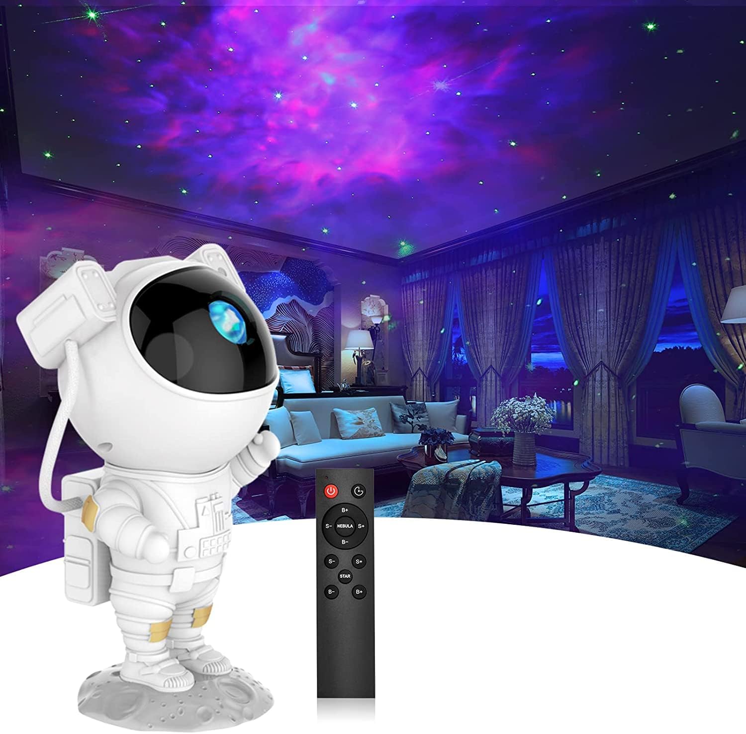 Orco Astronaut Galaxy Projector Kids Night Light, Starry Lamp for Bedroom, Gaming Room, Home Theater