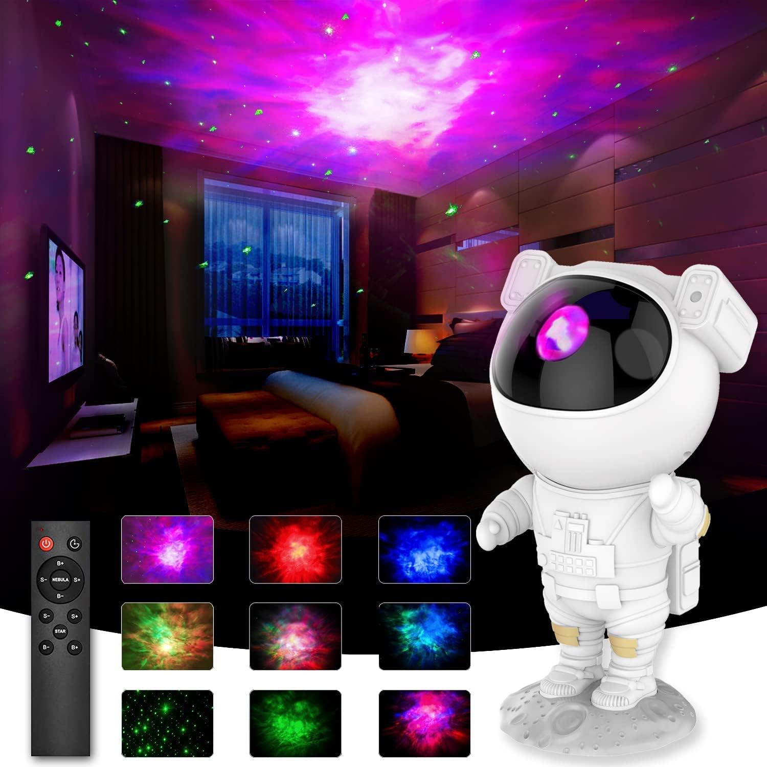 Orco Astronaut Galaxy Projector Kids Night Light, Starry Lamp for Bedroom, Gaming Room, Home Theater
