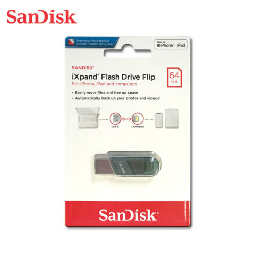 SanDisk iXpand Flash Drive Flip Type A USB + Lightning Pendrive Flash Drive