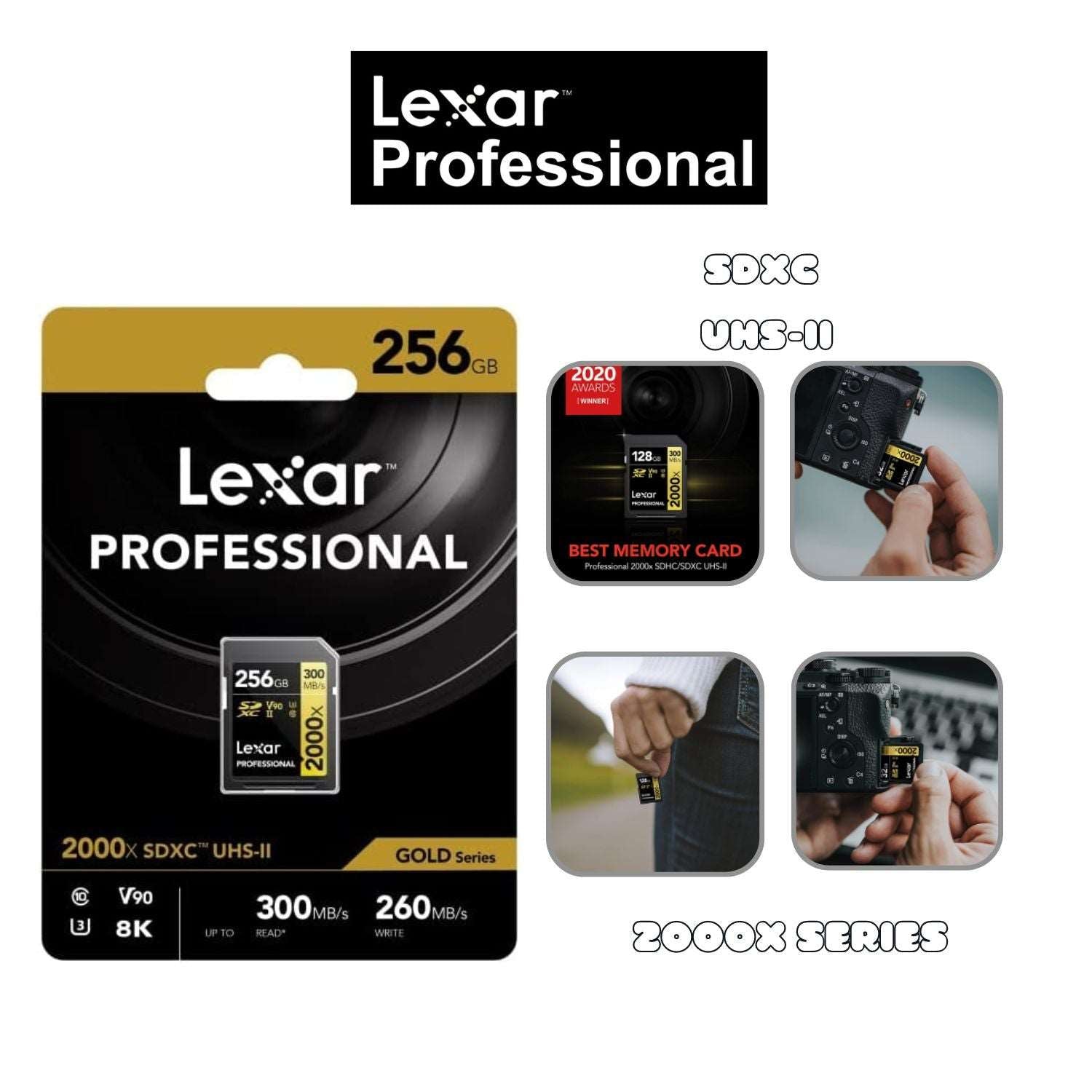 Lexar Professional SD Card 2000x SDXC UHS-II Card w/o Reader (LSD20000-BNNNU) - Veloreo
