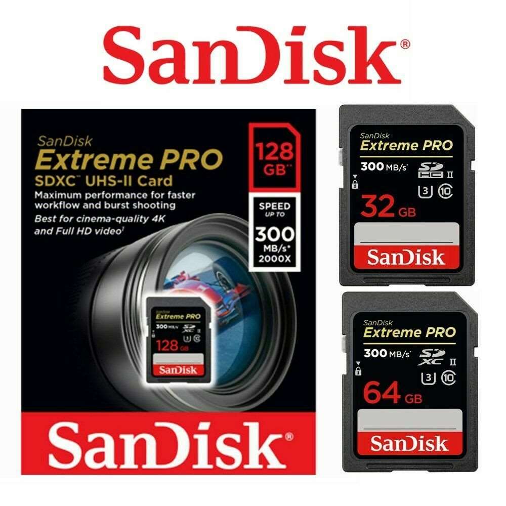 Sandisk Extreme Pro SDXC, SDXPK U3, C10, UHS-II Cards Veloreo