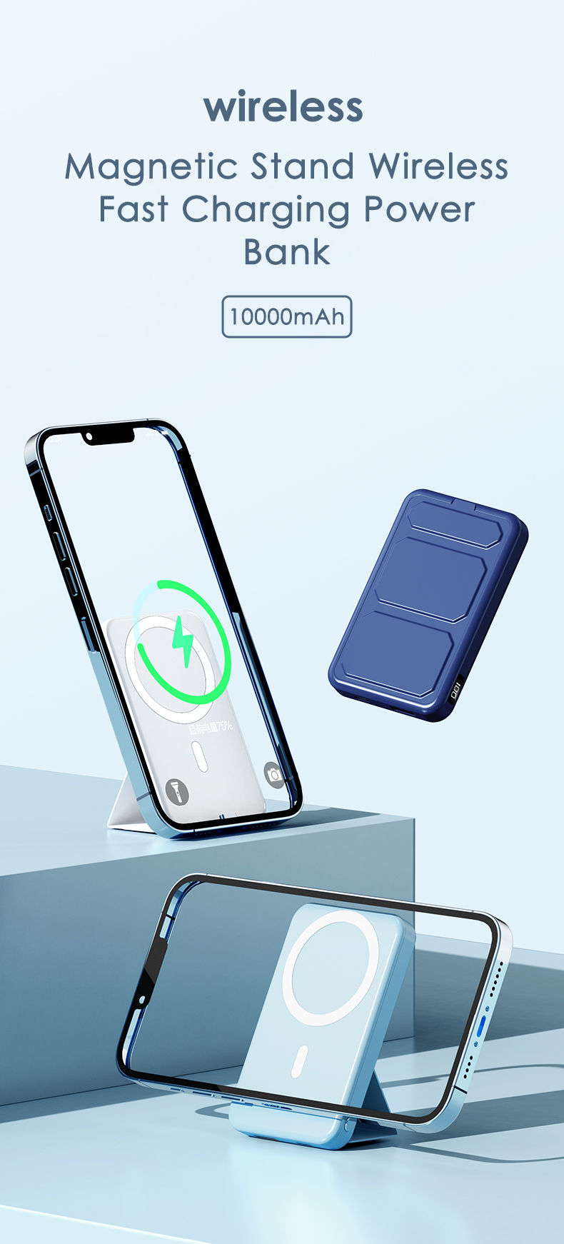 Orco Power Bank 10000 Mah Magsafe Fast Wireless Charging For Apple Iphone Samsung