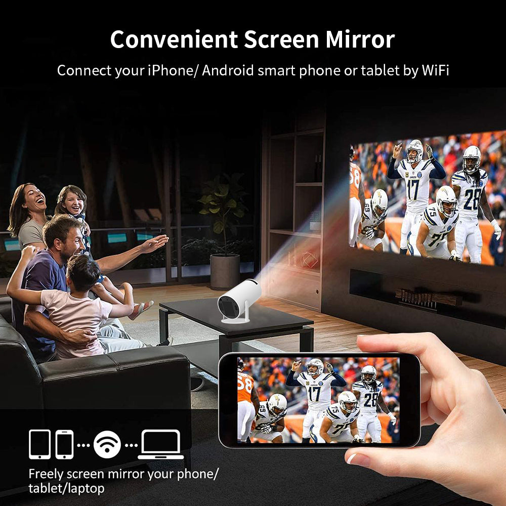 Orco Mini Projector 4K 1080P Supported with Android System, Portable Projector with WiFi 6 and Bluetooth 180 Degree