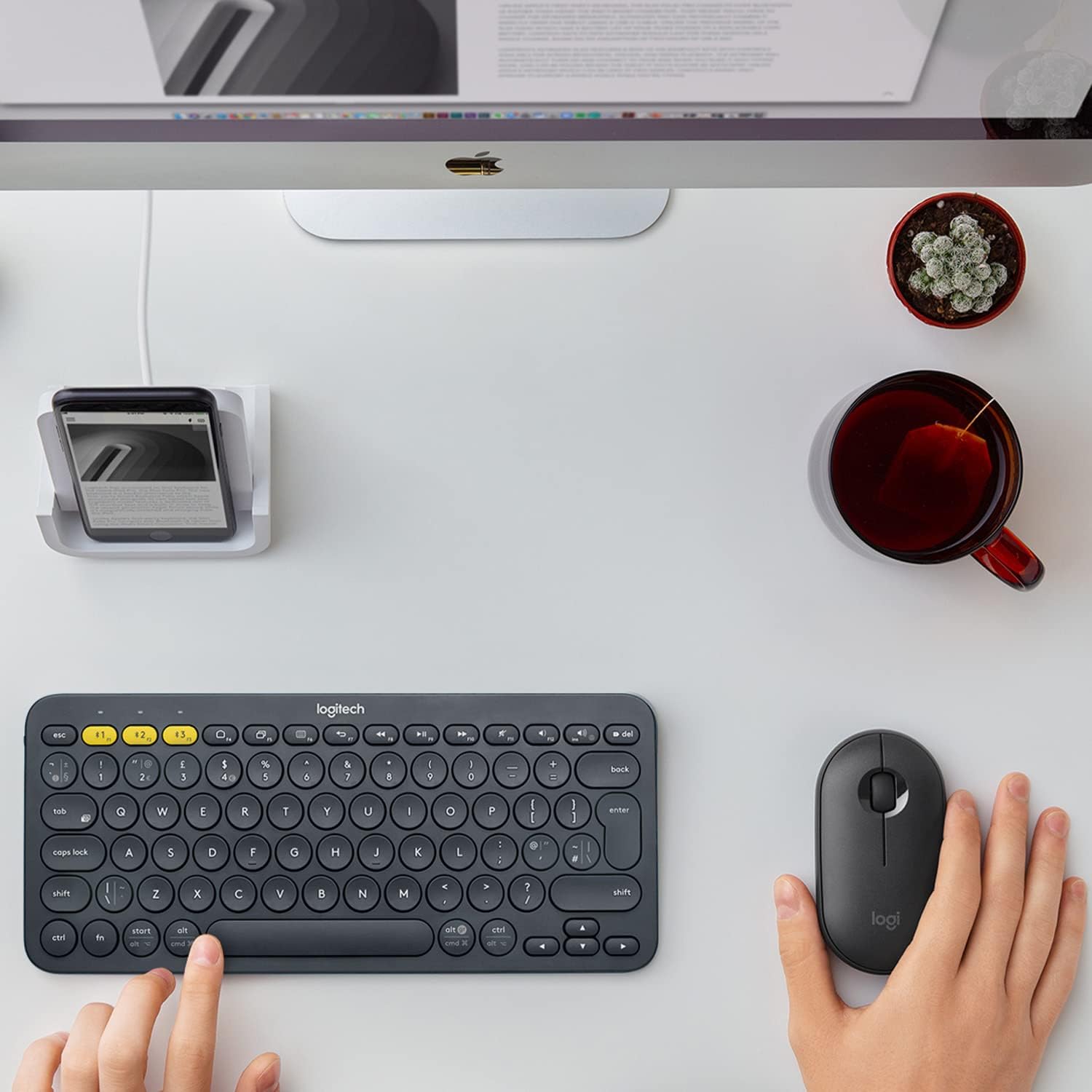 Logitech K380 Multi-Device Bluetooth Keyboard Black, White