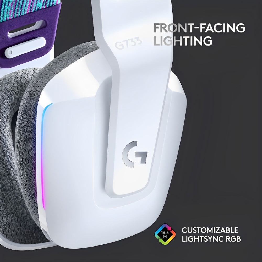 Logitech G733 Wireless Gaming Headset Black, White