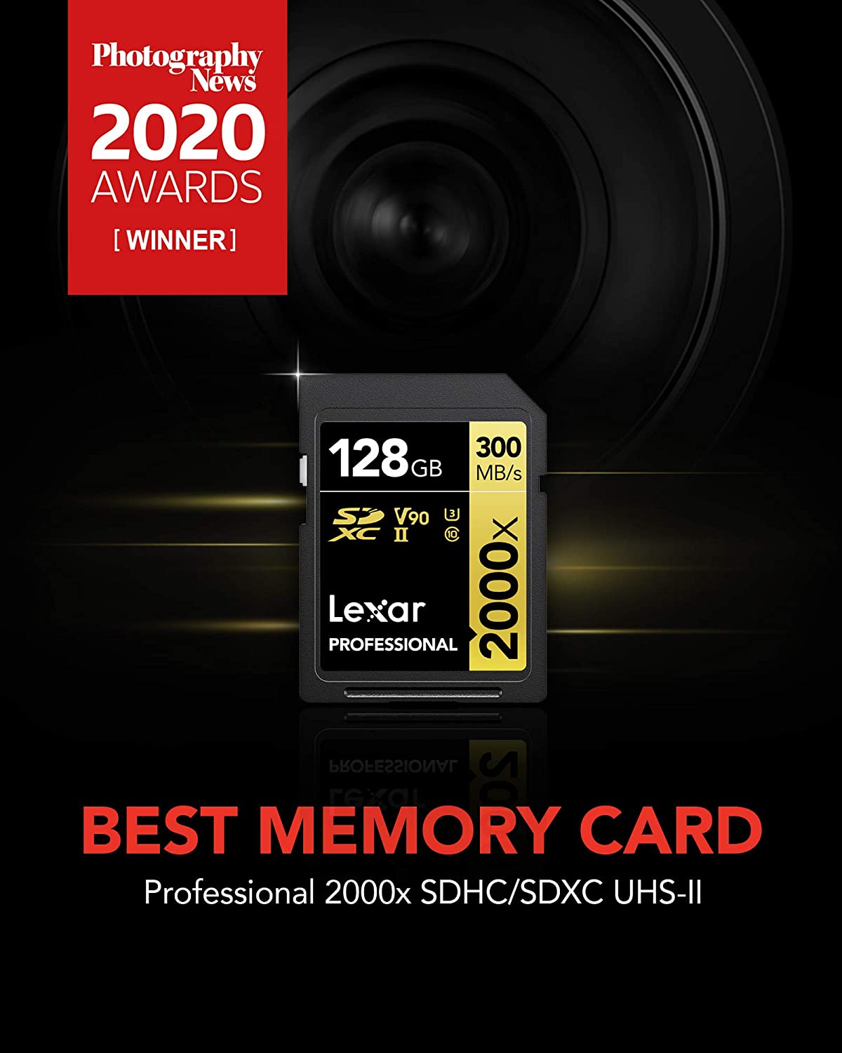 Lexar Professional SD Card 2000x SDXC UHS-II Card Veloreo