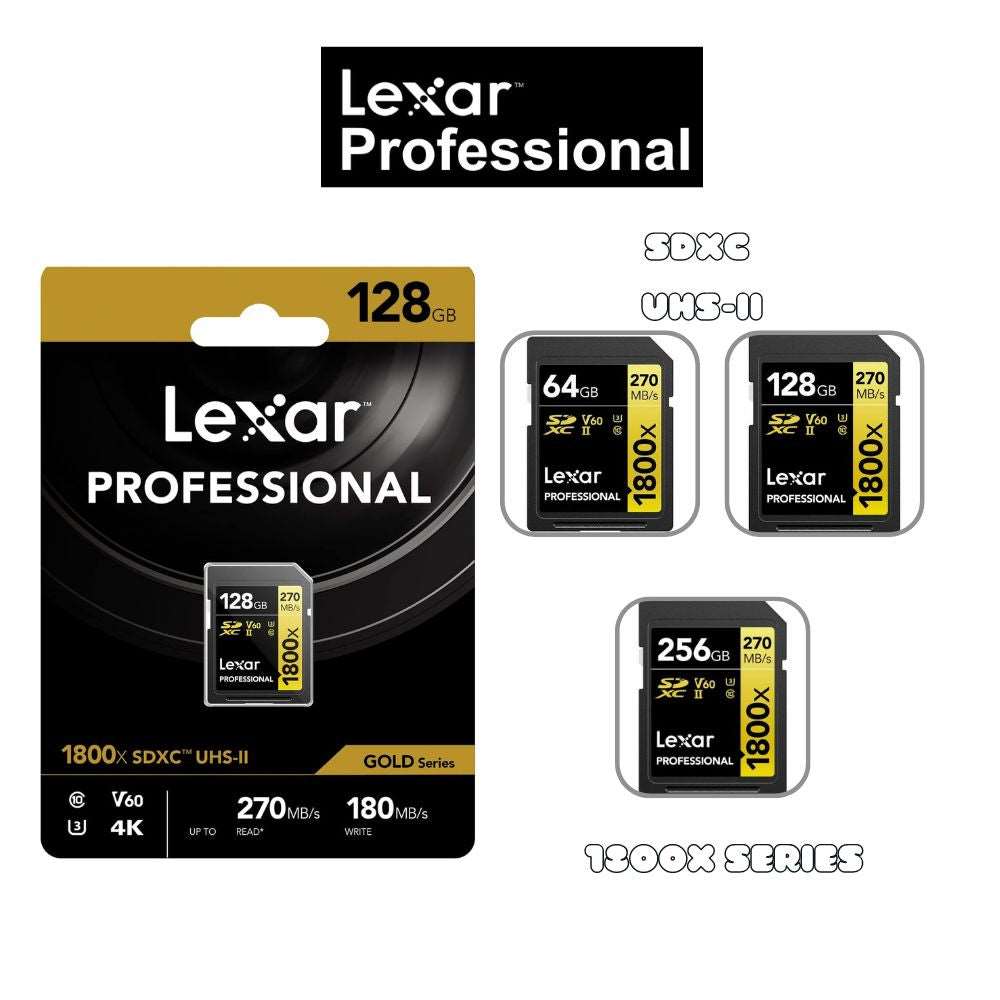 Lexar Professional SD Card 1800X SDXC UHS-II 180Mbs - Veloreo
