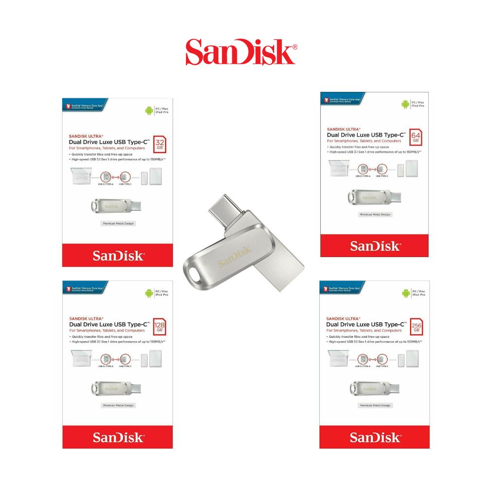SanDisk Ultra Dual Drive Luxe USB Type C Flash Drive SDDDC4