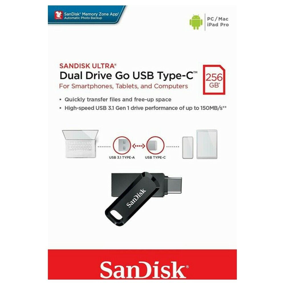  Sandisk Sdddc2 dual drive go usb type c Flash drive 256gb 