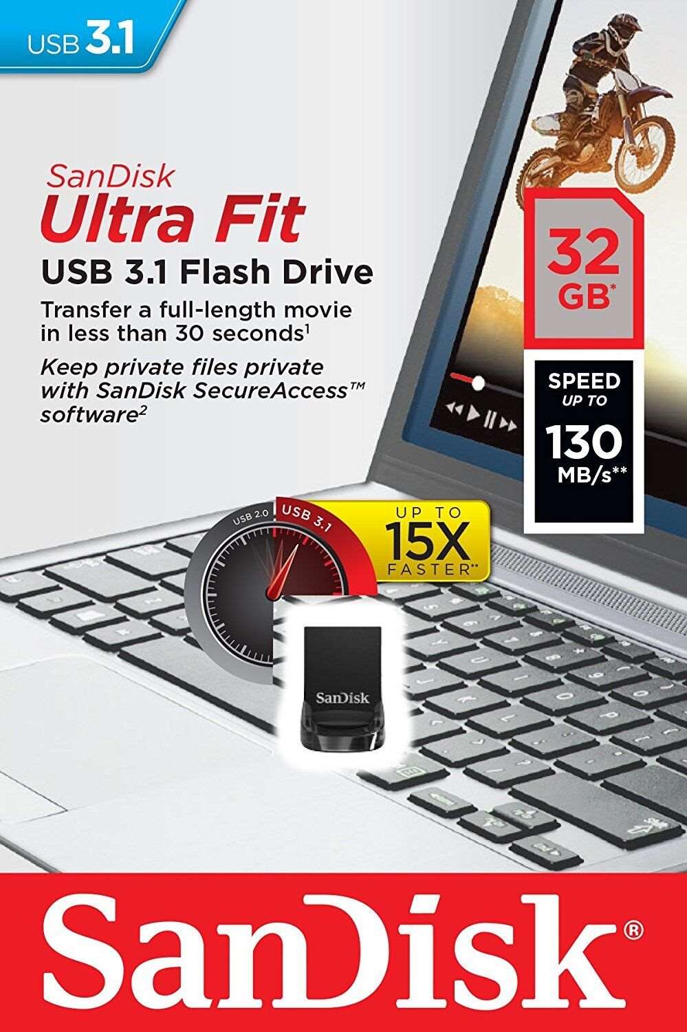Sandisk Ultra Fit USB 3.1 Flash Drive SDCZ430 032G G46