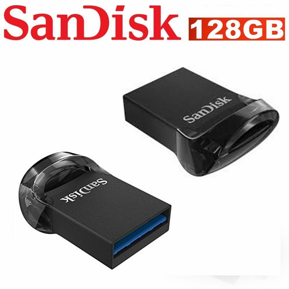 Sandisk Ultra Fit USB 3.1 Flash Drive Small Tiny Black 128gb