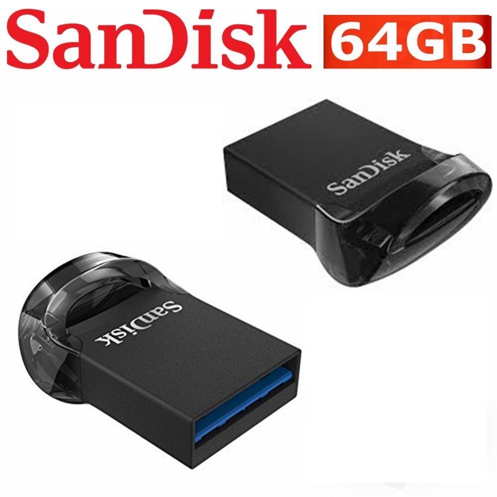 Sandisk Ultra Fit USB 3.1 Flash Drive Small Tiny Black 64gb