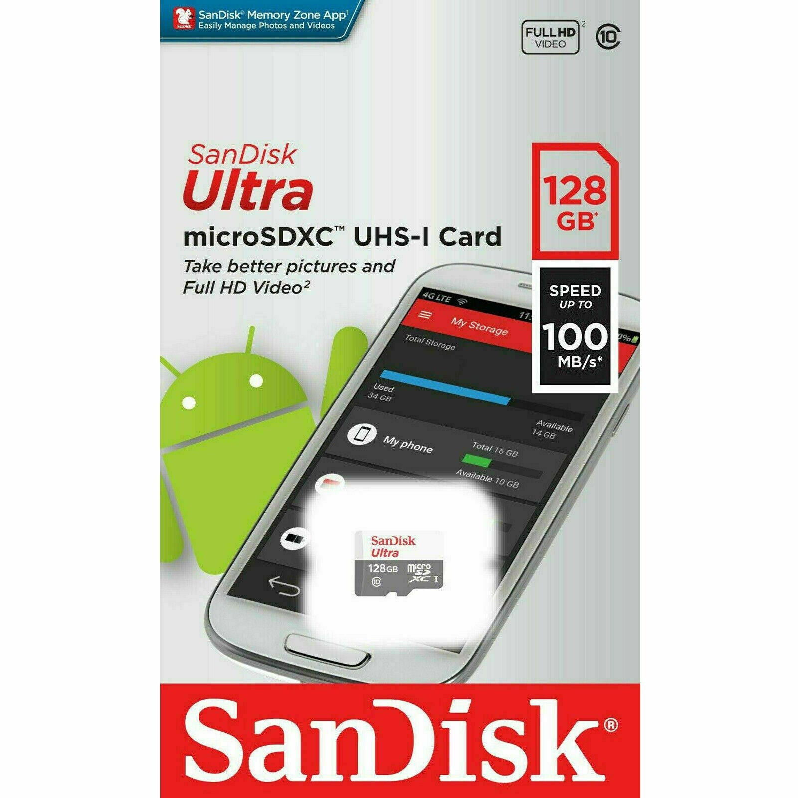  Sandisk Ultra Mobile Lite Micro SD Memory Cards 128Gb 
