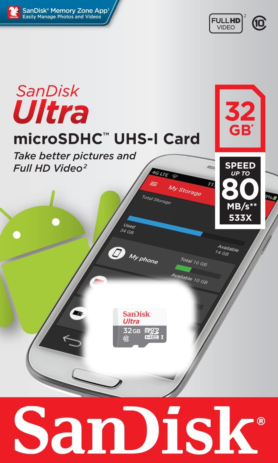  Sandisk Ultra Mobile Lite Micro SD Memory Cards 32gb 