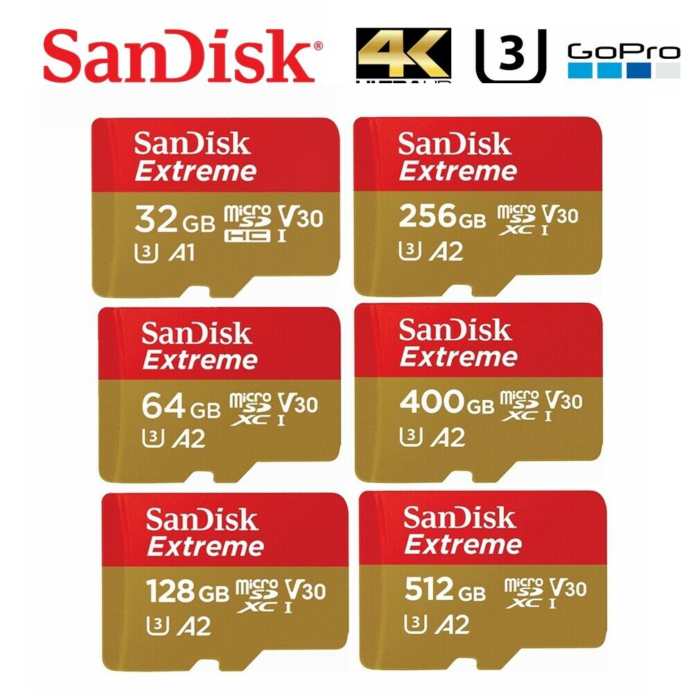 Sandisk Extreme Micro SD memory card 32 gb 64 gb 128 gb 256 gb 200 gb 400 gb 512 gb 1 tb