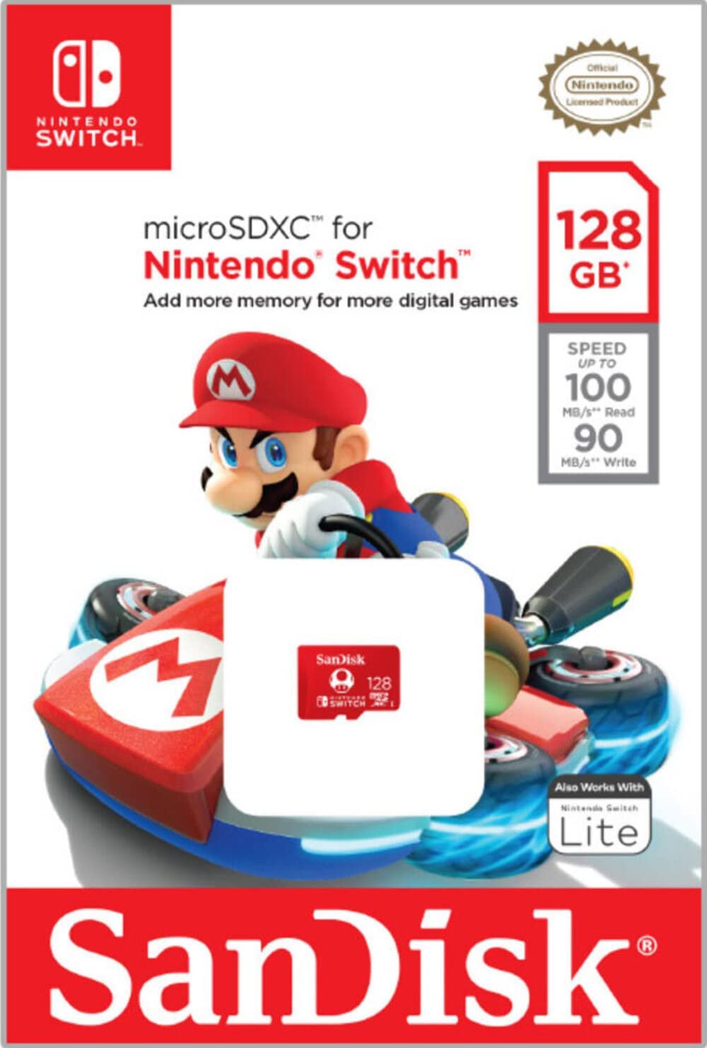 Sandisk Nintendo switch gaming console micro sd memory card 128 gb