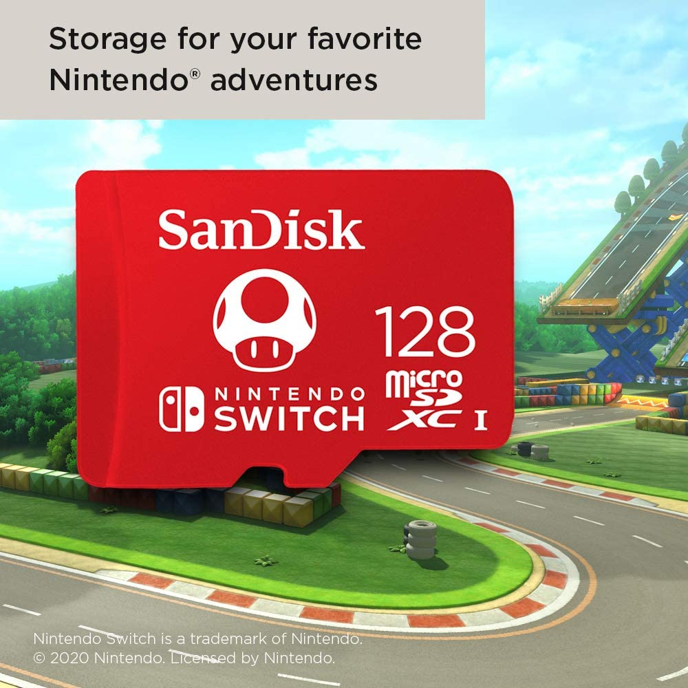 Sandisk Nintendo switch gaming console micro sd memory cards 128gb