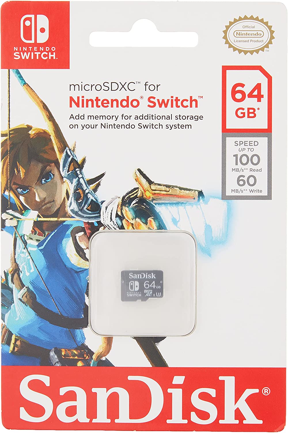Sandisk Nintendo switch gaming console micro sd memory cards 64gb
