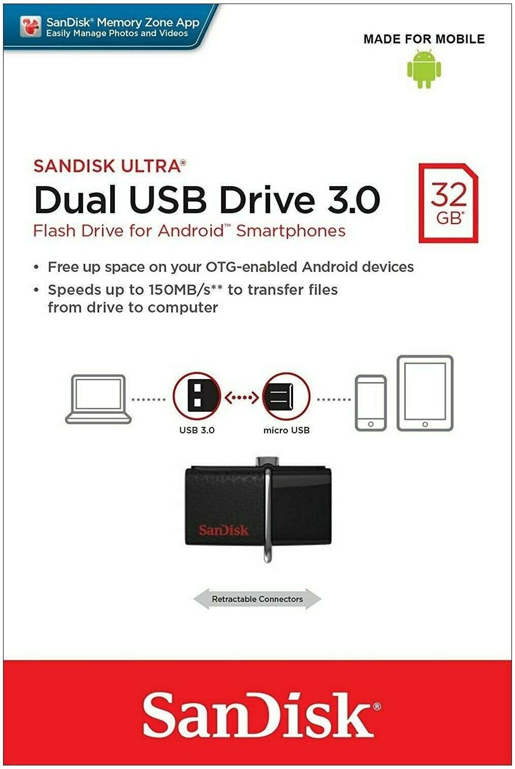 SanDisk  Ultra Dual USB Drive 3.0 - USB3.0 - SDDD2-GAM46
