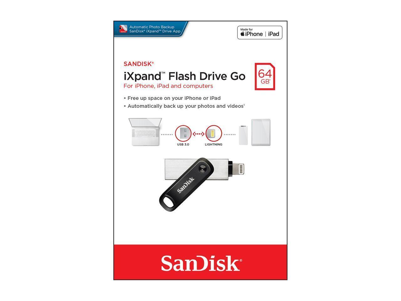 SanDisk iXpand Flash Drive Go USB for iPhone and iPad Lightning - SDIX60N-GN6NN Lightning