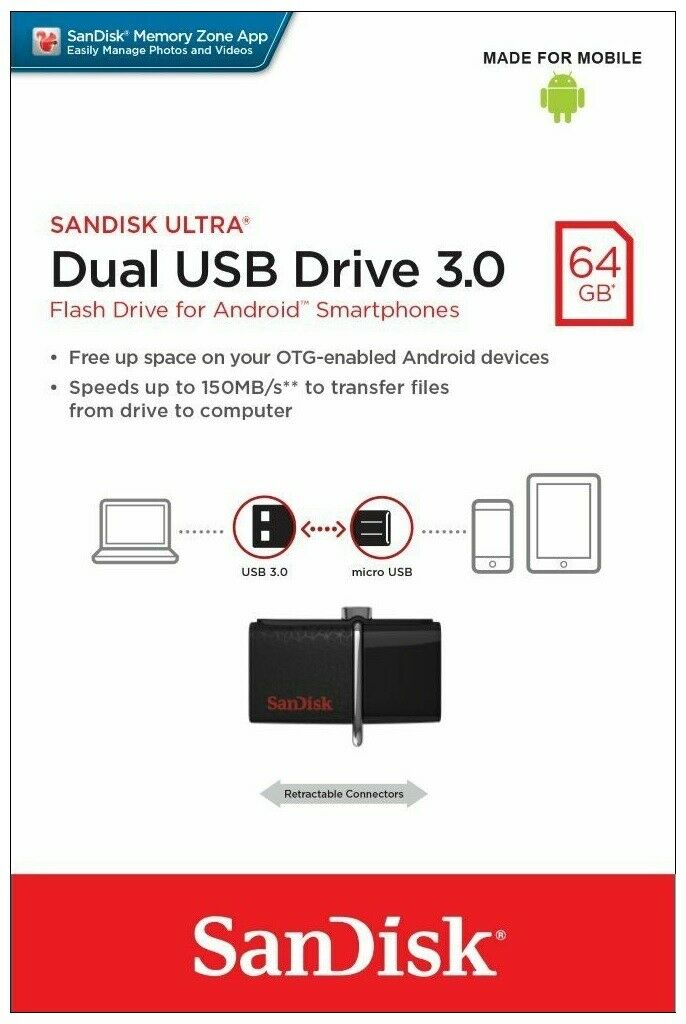 SanDisk Ultra Dual Micro USB Drive 3.0 Android