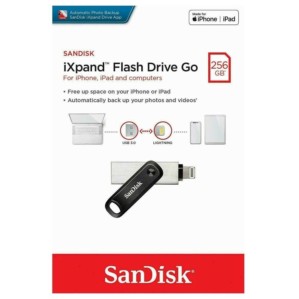 SanDisk iXpand Flash Drive Go USB for iPhone and iPad Lightning - SDIX60N-GN6NN Lightning