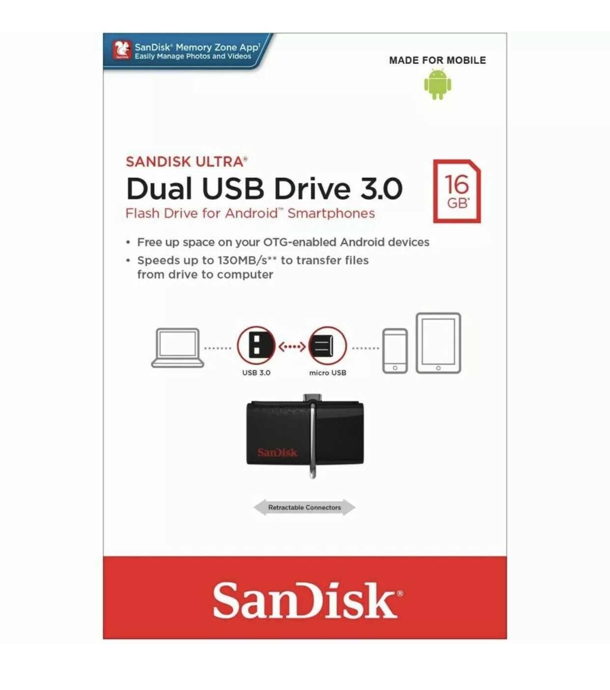 SanDisk Ultra Dual Micro USB Drive 3.0 Android