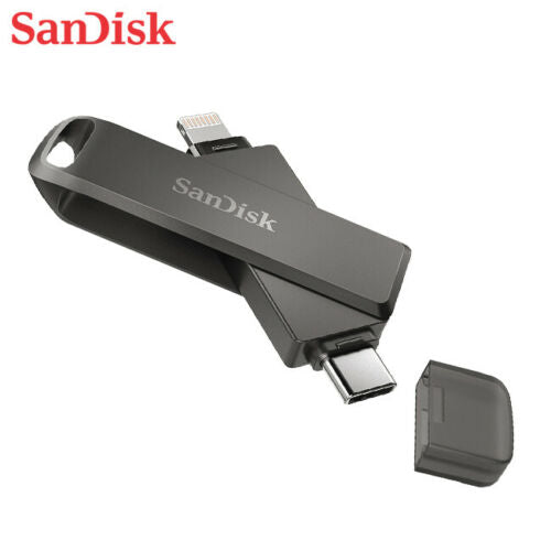 SanDisk iXpand Flash Drive Luxe 2-in-1 Lightning and USB Type-C connectors for your iPhone and iPad