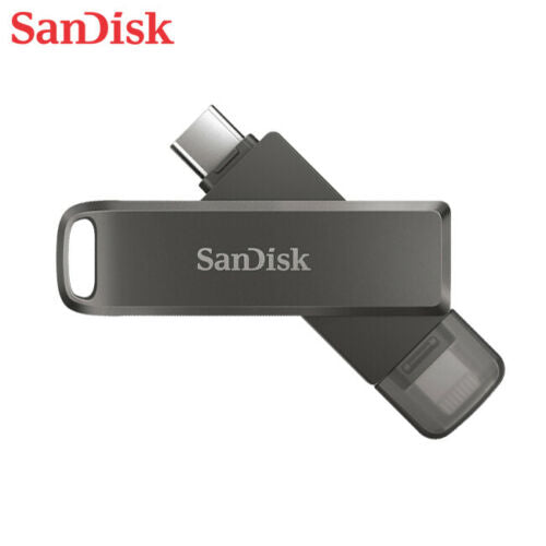 SanDisk iXpand Flash Drive Luxe 2-in-1 Lightning and USB Type-C connectors for your iPhone and iPad