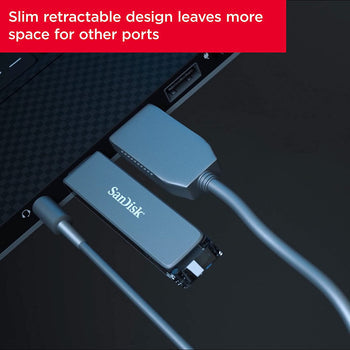 slim retractable design leaves more space for other ports